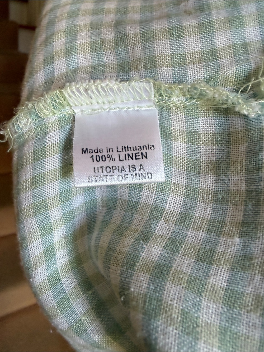 FLAX Light Green Gingham Sleeveless Tank Top - Picture 7 of 11